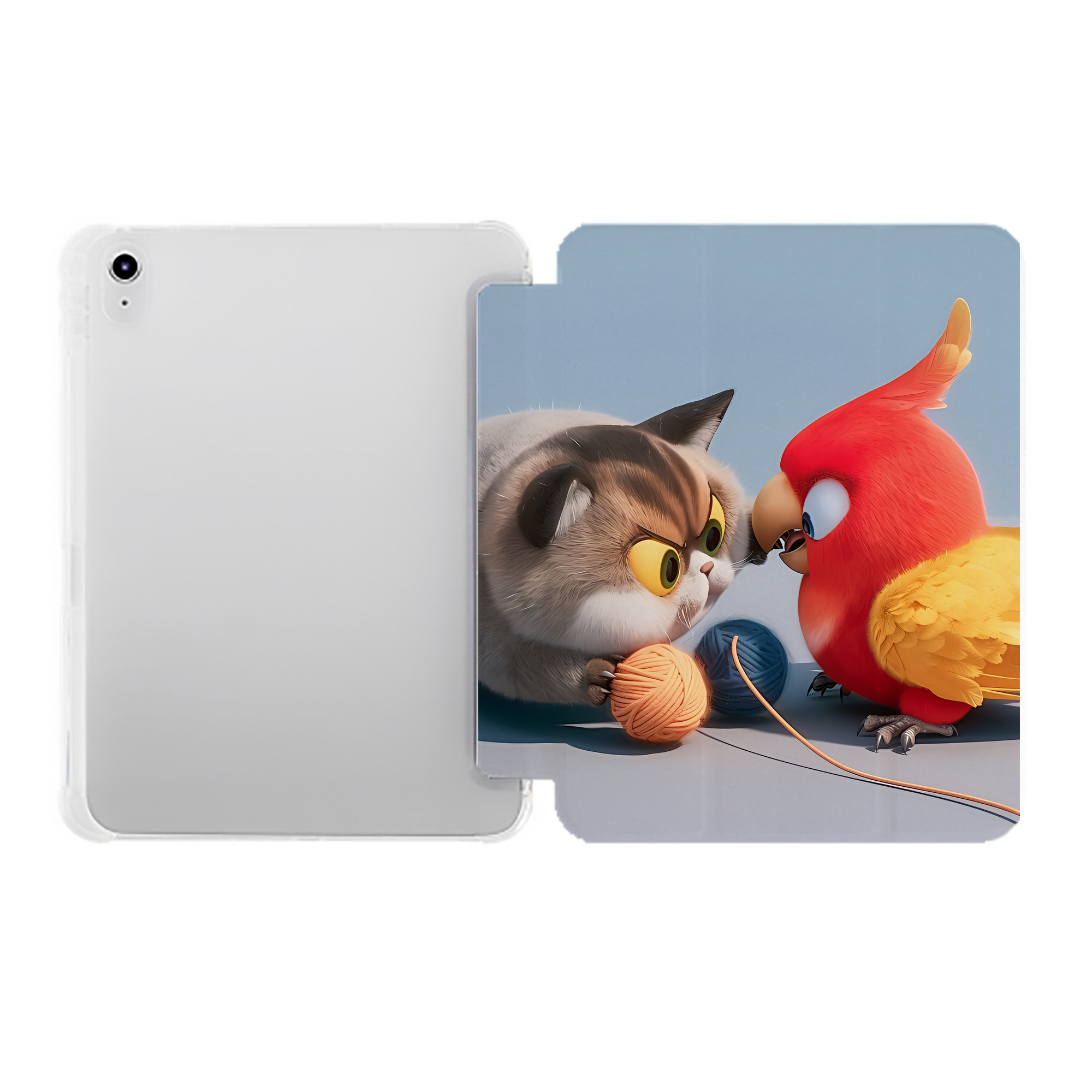 （画像用） Angry Birds アングリーバード IPad ケース ペン収納付き 三つ折りスタンド PUレザー×シリコン 対応機種9.5/10.5/10.9インチ